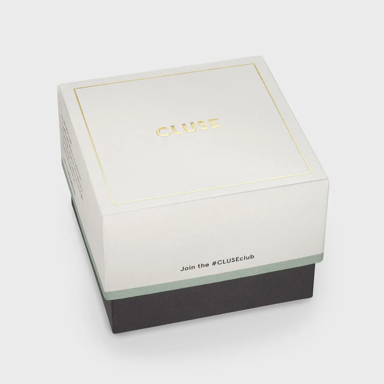 Femme CLUSE Gift Box Fluette Steel Green Watch and Round Chain Bracelet, Gold Colour