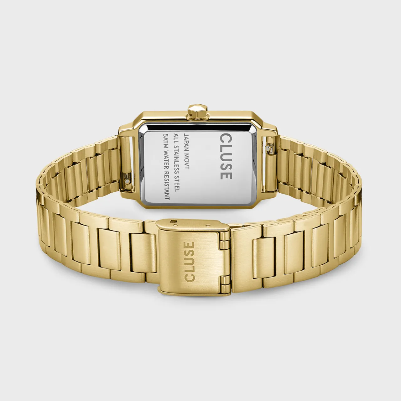 Femme CLUSE Gift Box Fluette Steel Green Watch and Round Chain Bracelet, Gold Colour