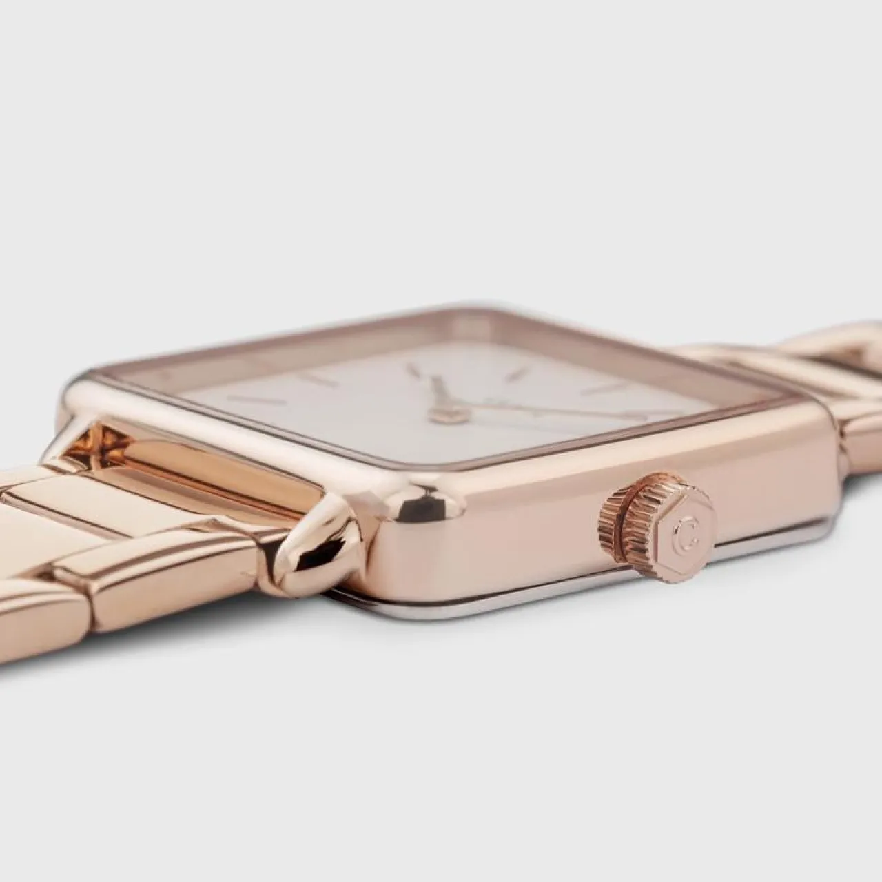 Femme CLUSE Gift Box La Tétragone Watch and Bracelet Rose Gold Colour