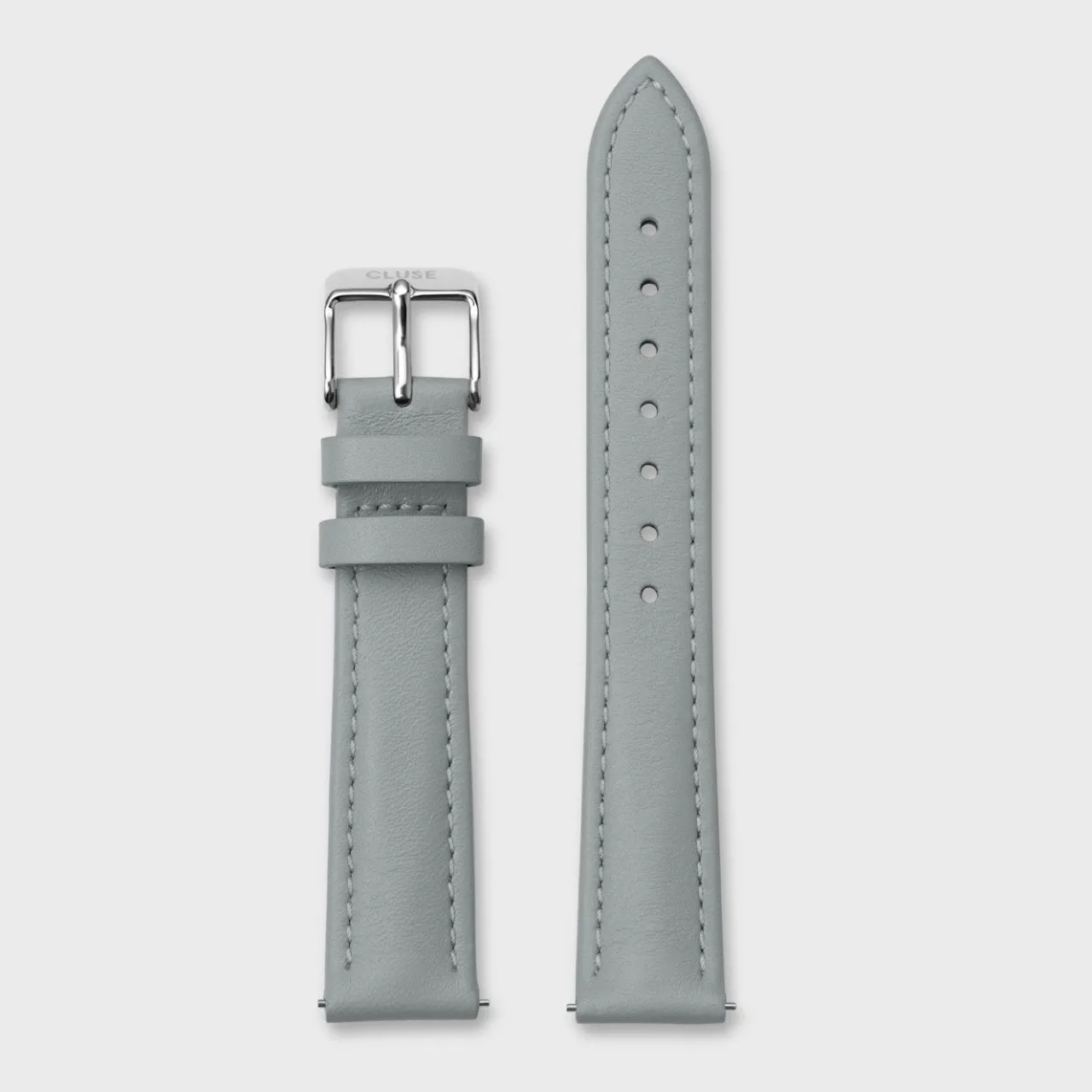 Femme CLUSE Gift Box Minuit Watch Mesh & Grey Leather Strap, Silver Colour