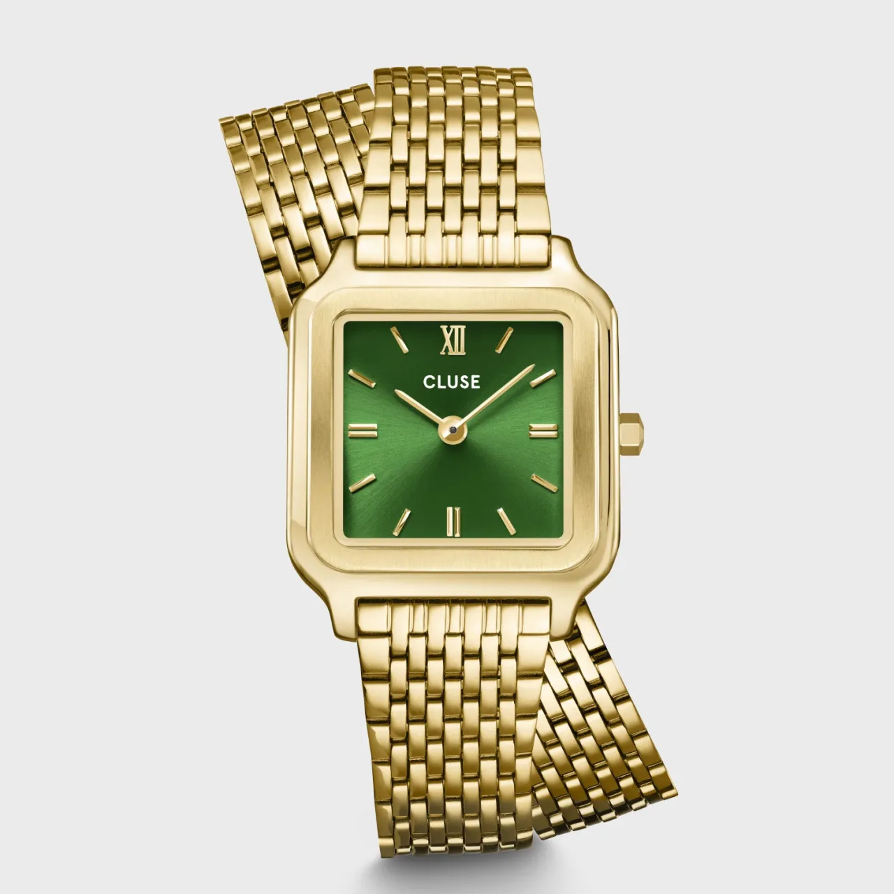 Femme CLUSE Gracieuse Petite Watch Double Steel, Forest Green, Gold Colour