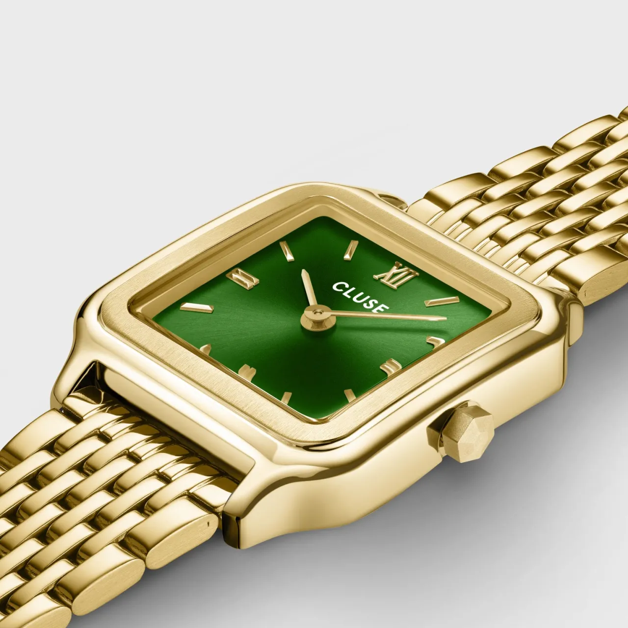 Femme CLUSE Gracieuse Petite Watch Double Steel, Forest Green, Gold Colour